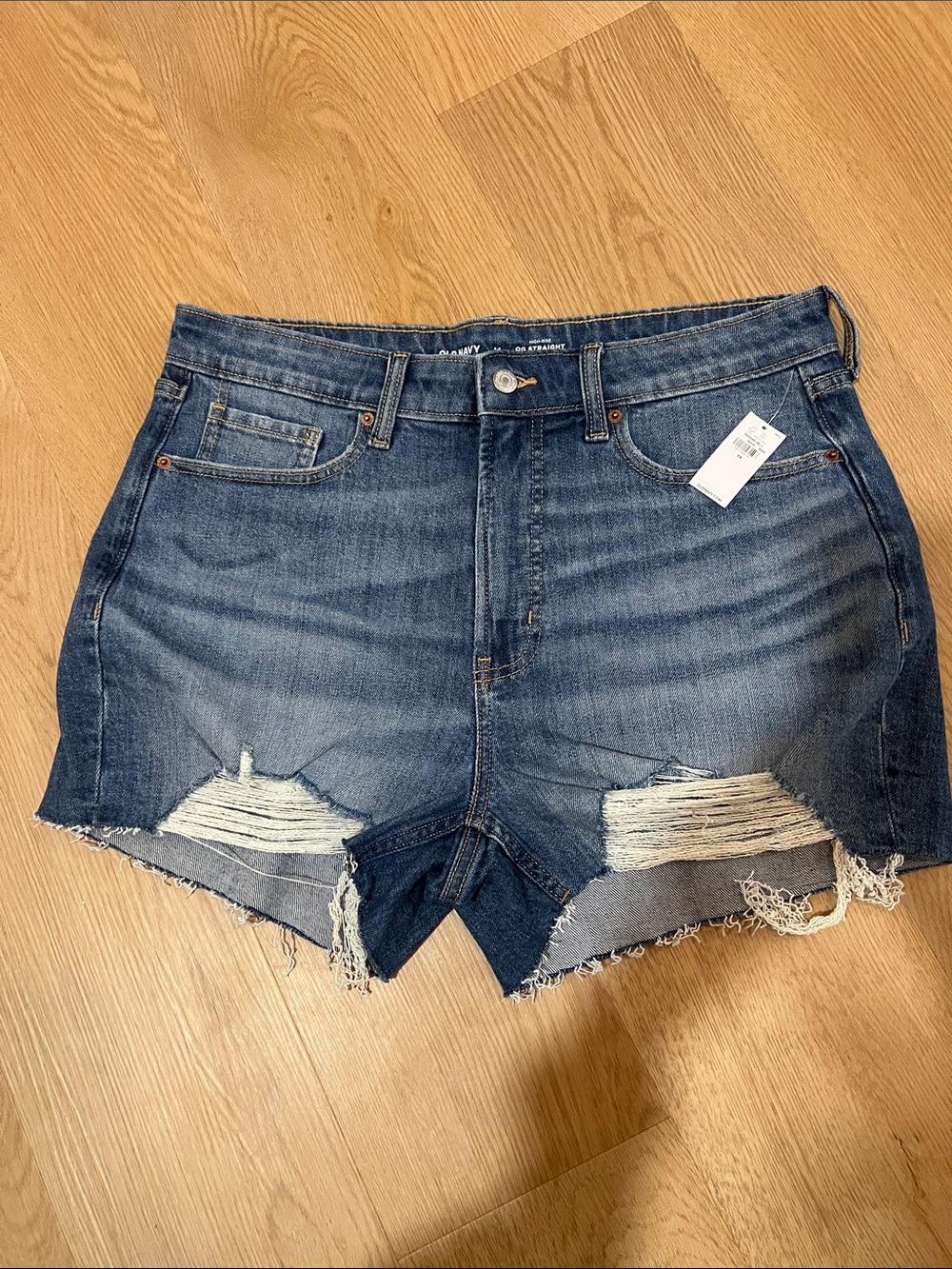 Old Navy Distressed Blue Denim Jean Shorts